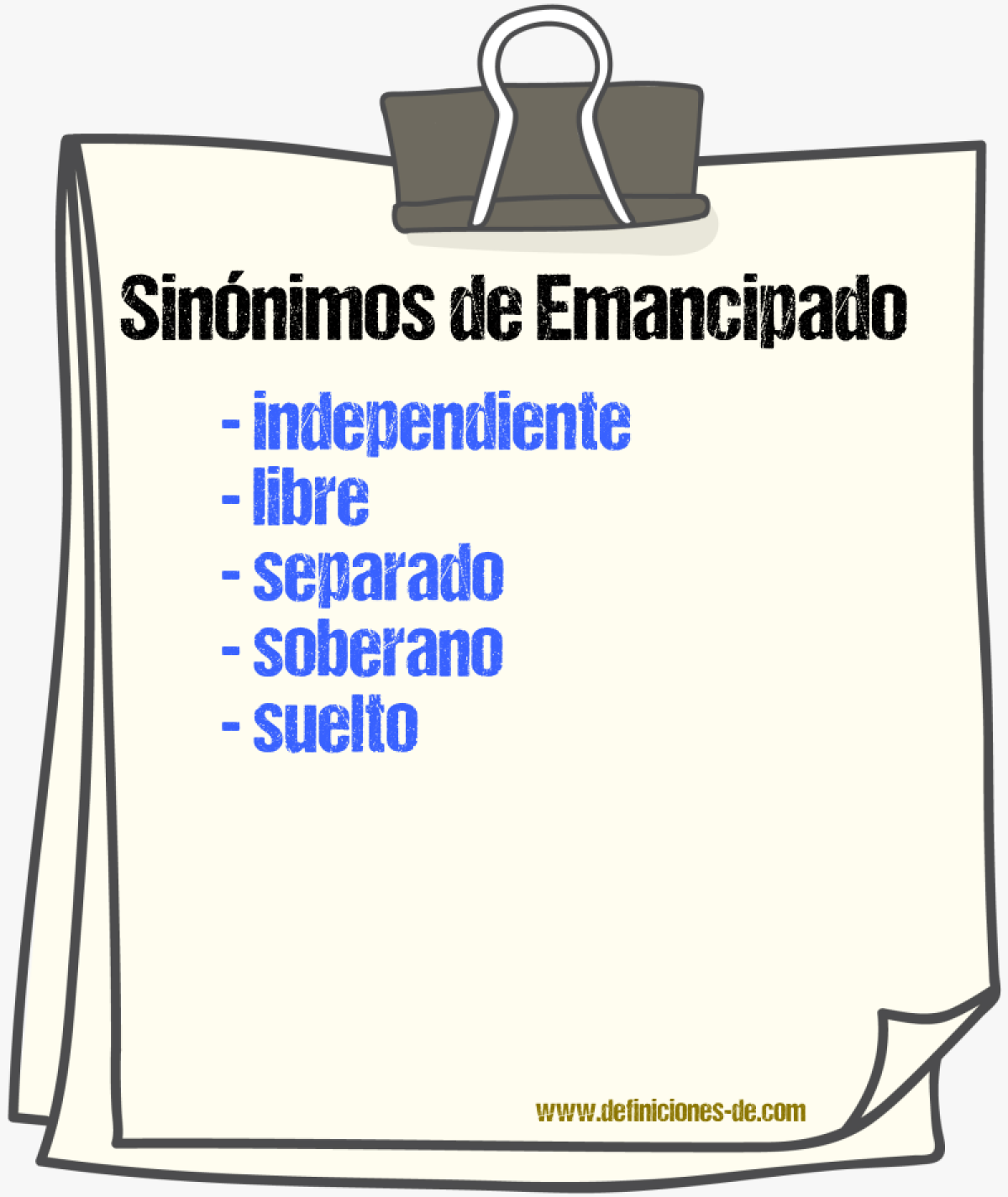 Sinnimos de emancipado