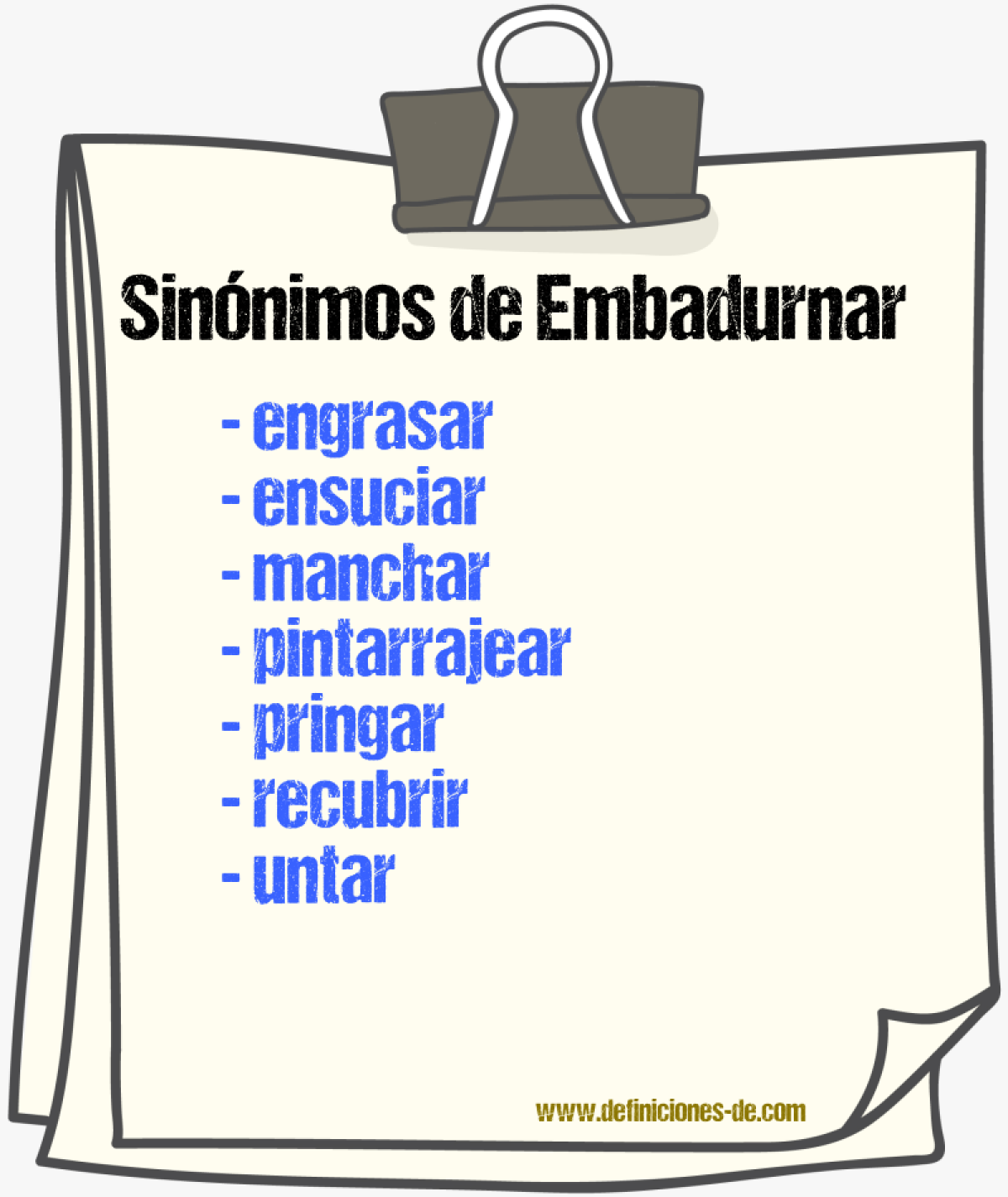 Sinnimos de embadurnar