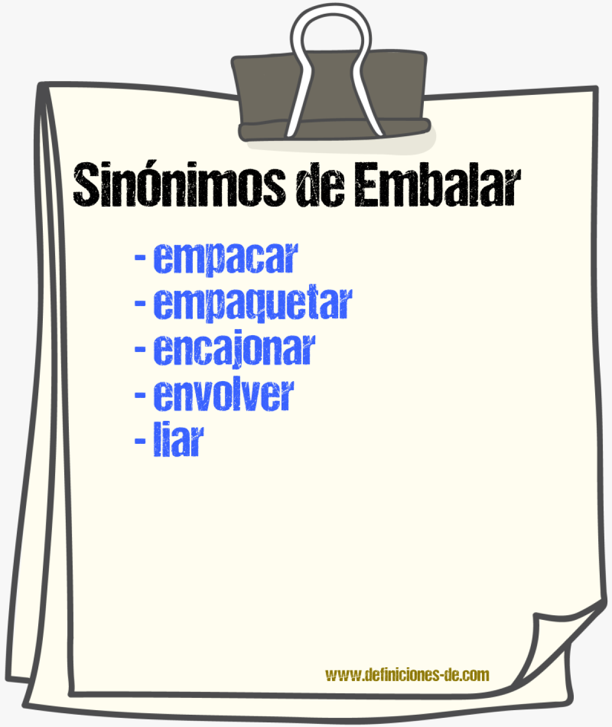 Sinnimos de embalar