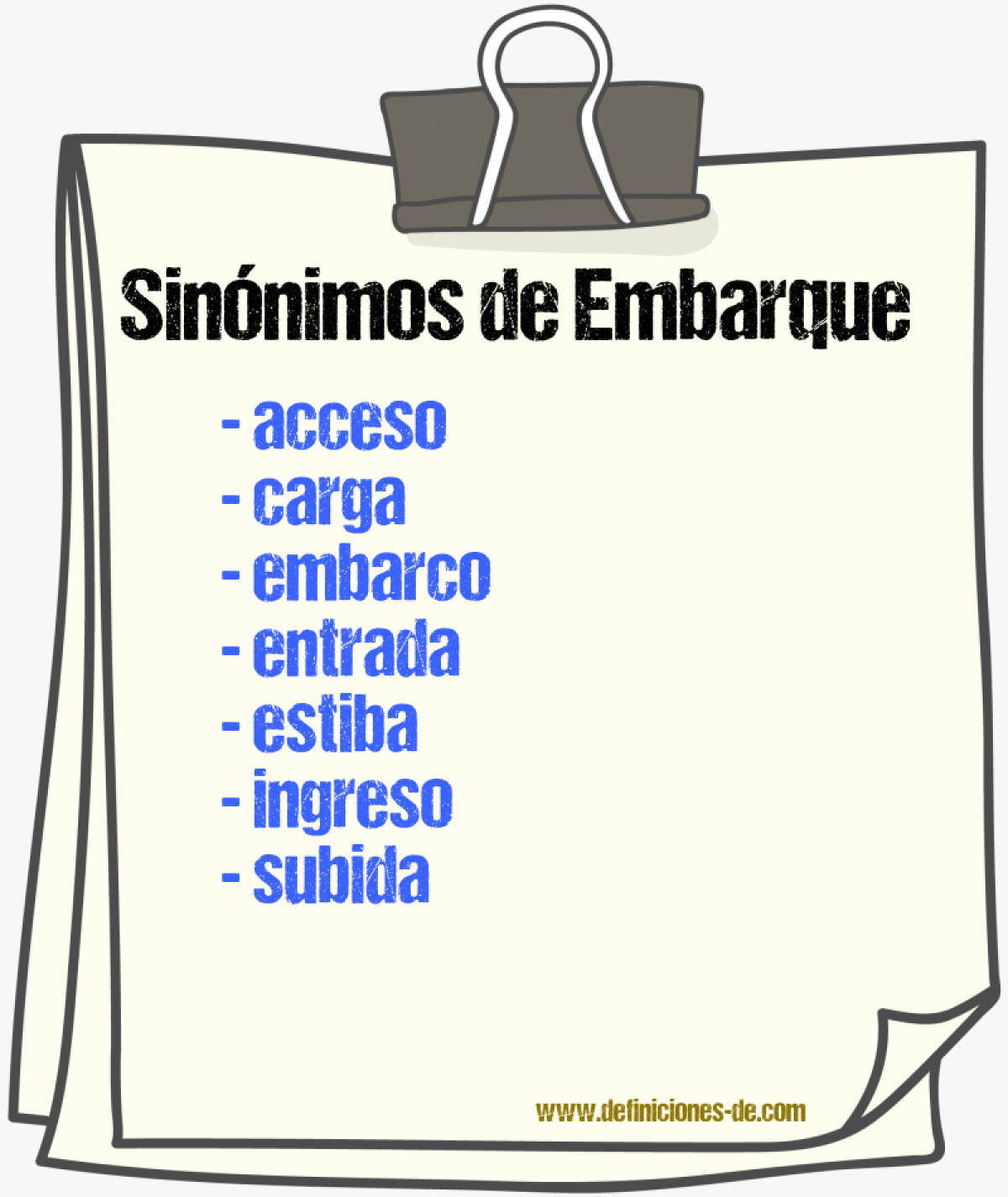 Sinnimos de embarque