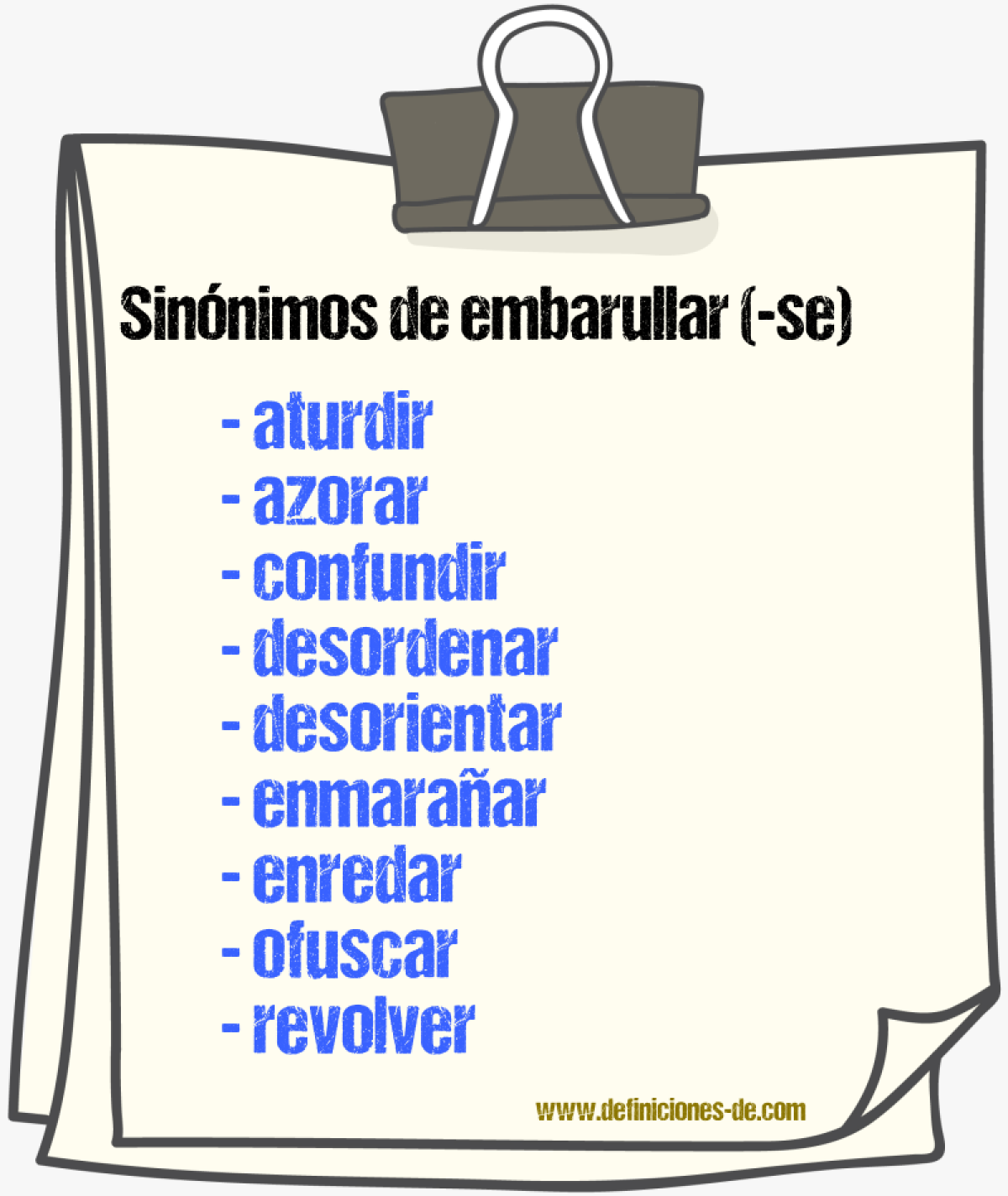 Sinnimos de embarullar