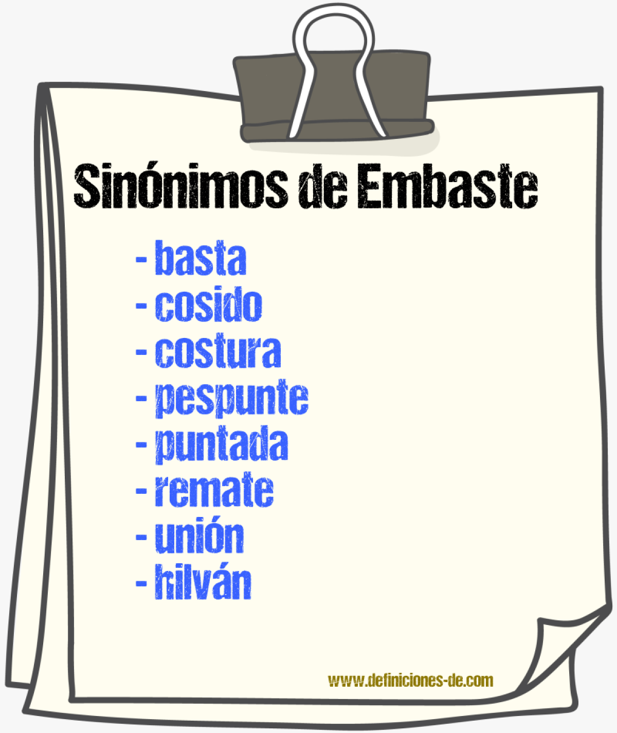 Sinnimos de embaste