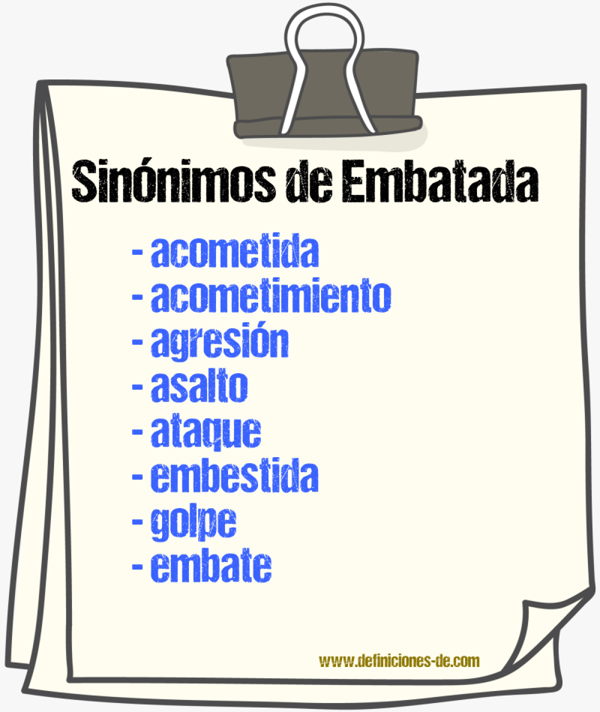 Sinnimos de embatada