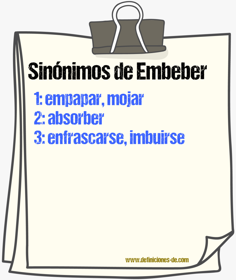 Sinnimos de embeber