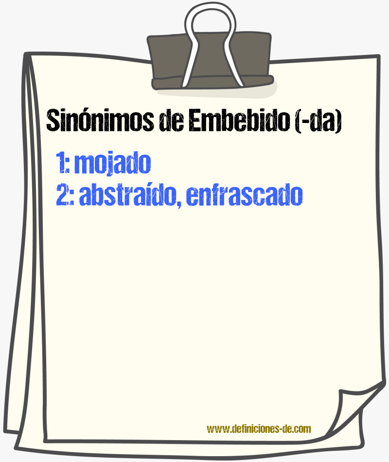 Sinónimos de embebido