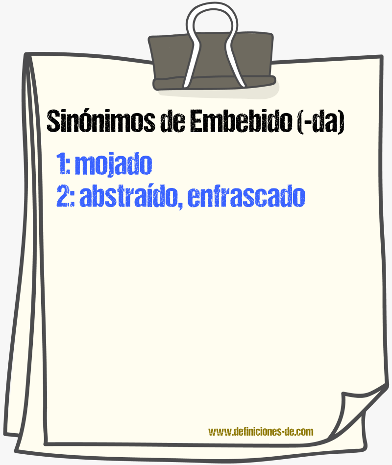 Sinnimos de embebido