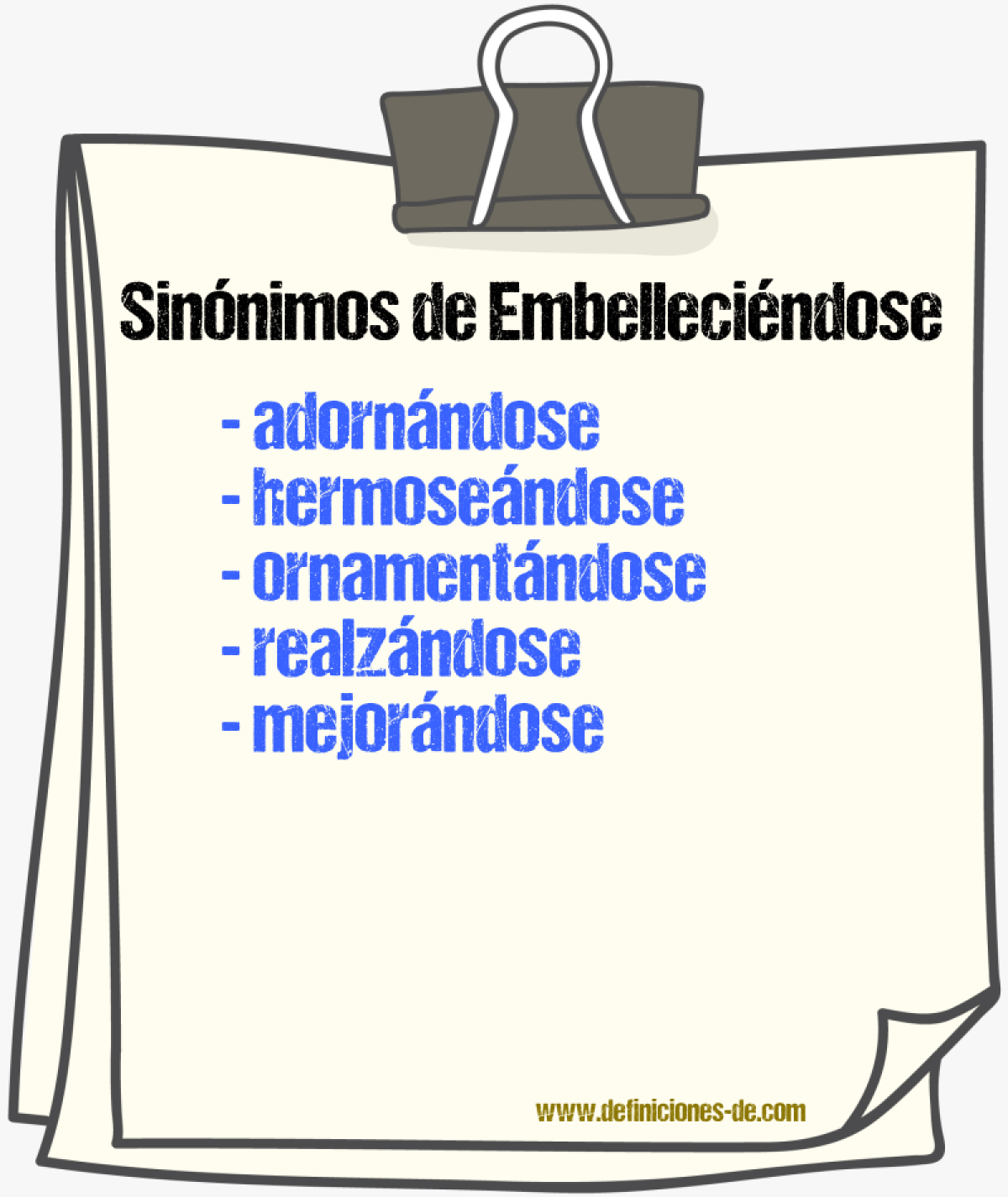 Sinónimos de embelleciéndose