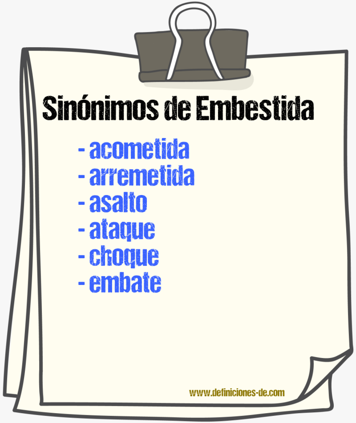 Sinnimos de embestida