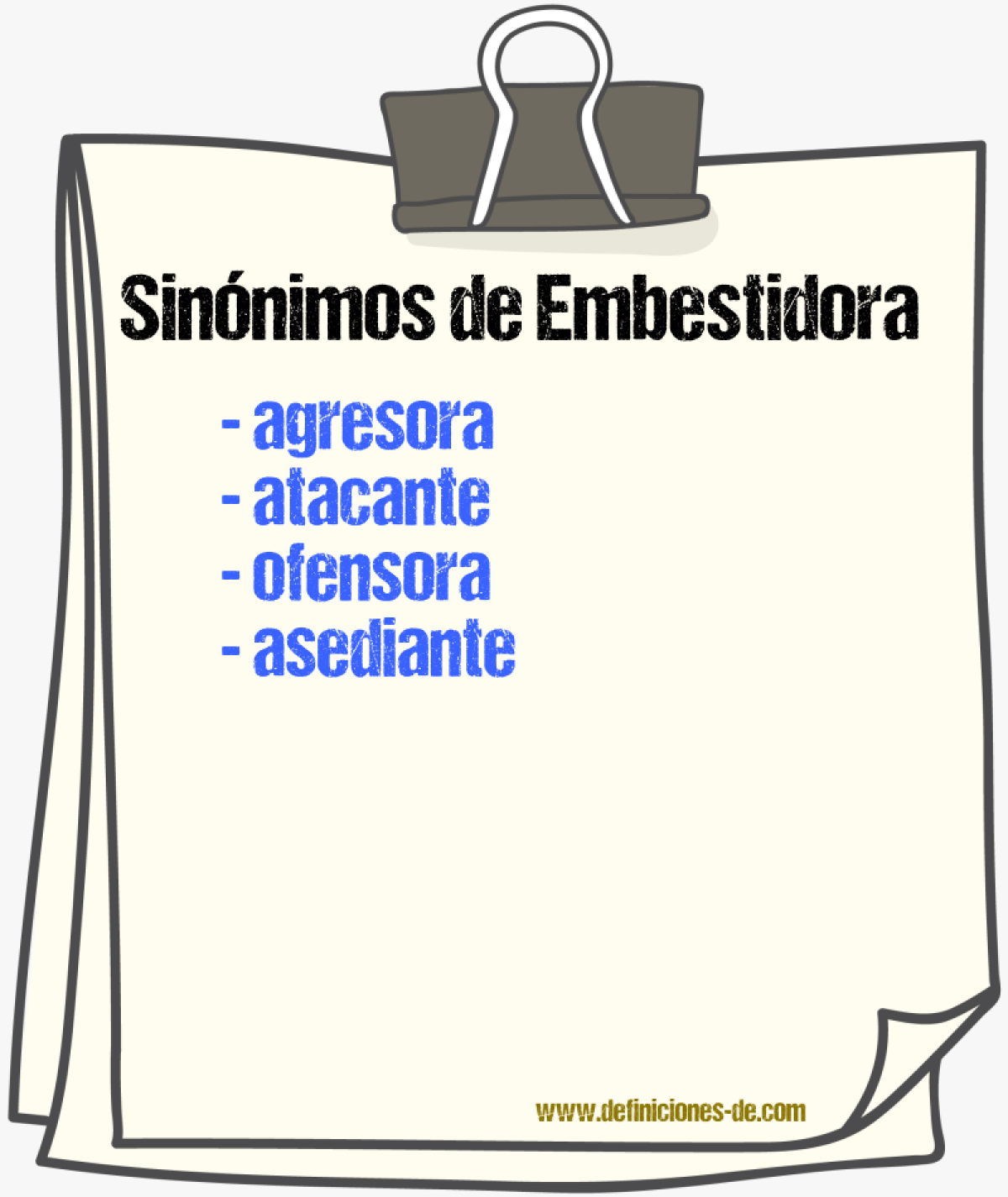 Sinónimos de embestidora