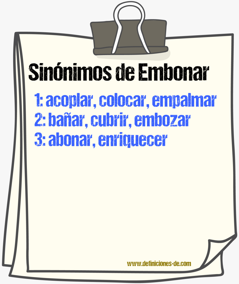 Sinnimos de embonar