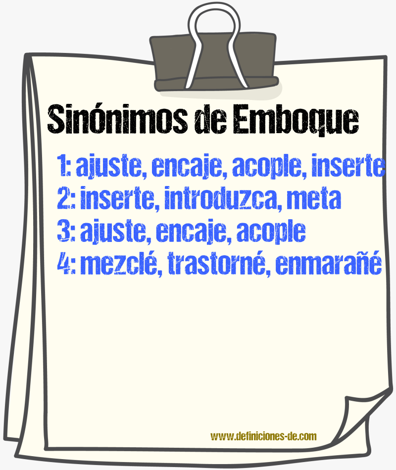 Sinónimos de emboque