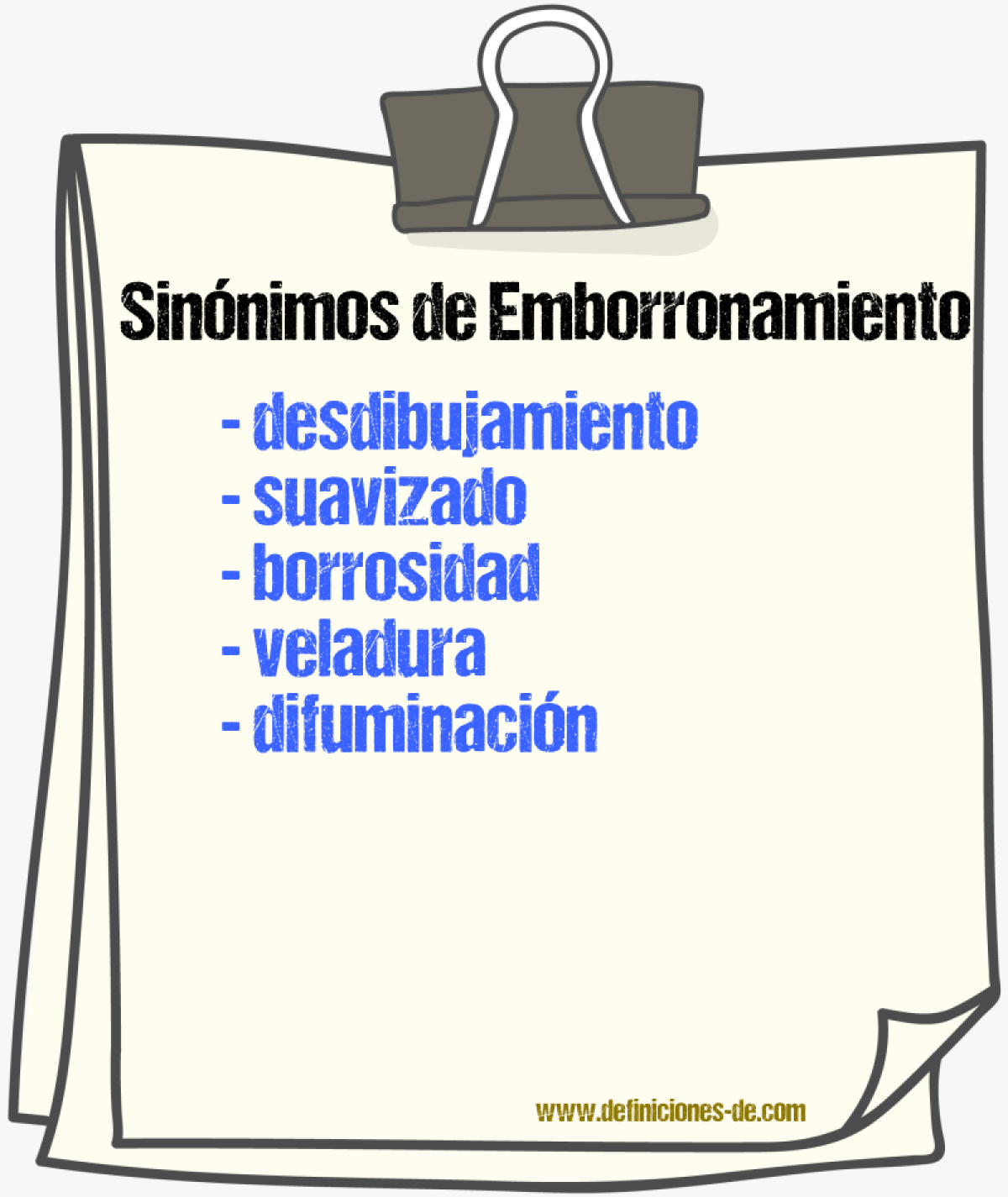 Sinónimos de emborronamiento