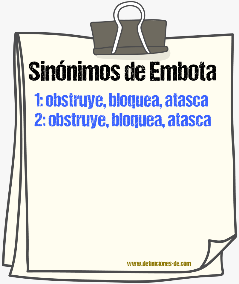 Sinónimos de embota