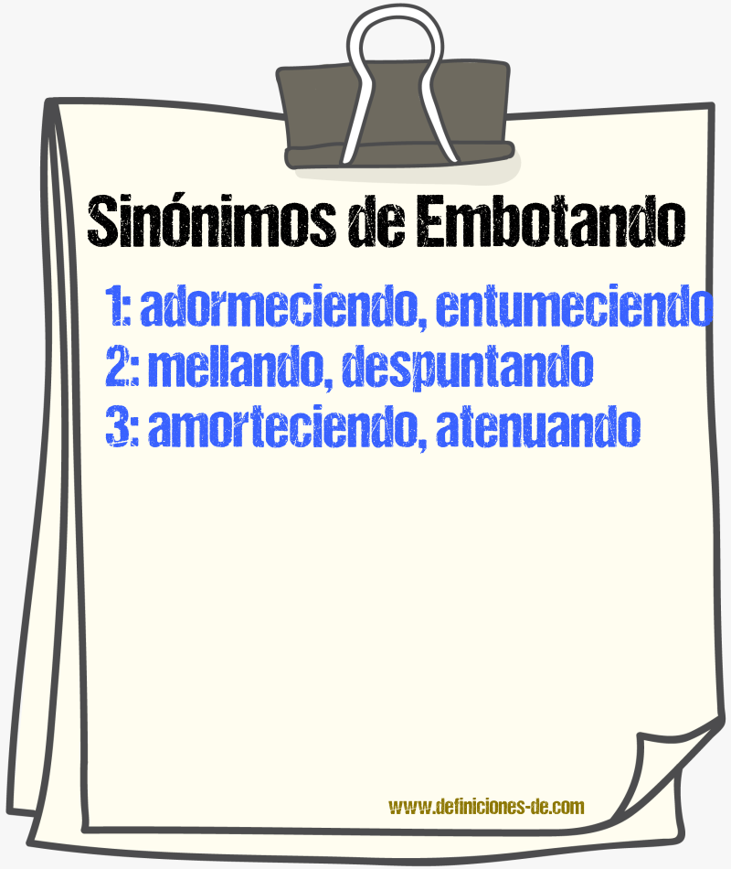 Sinónimos de embotando
