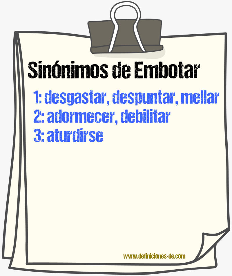 Sinnimos de embotar