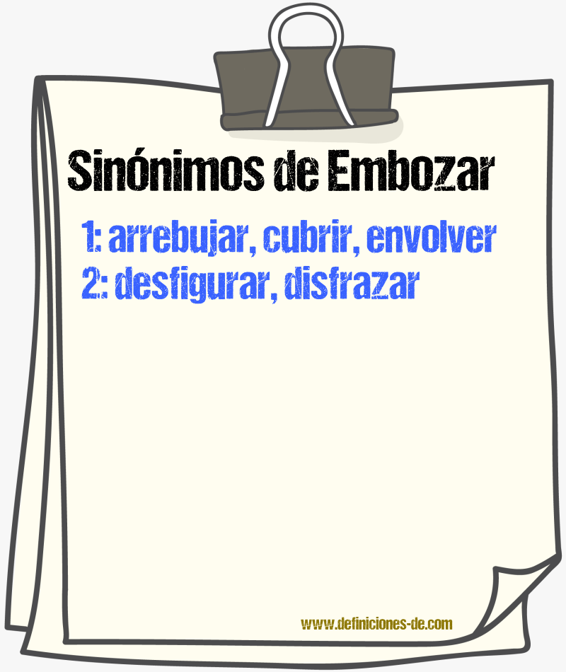 Sinnimos de embozar