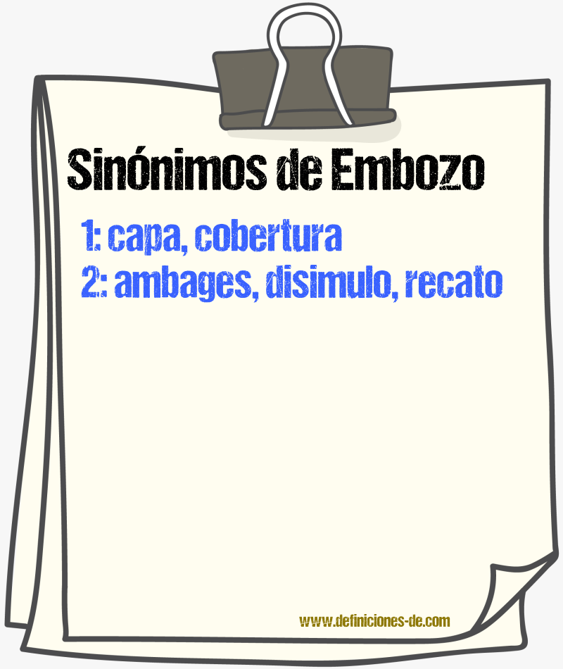 Sinnimos de embozo