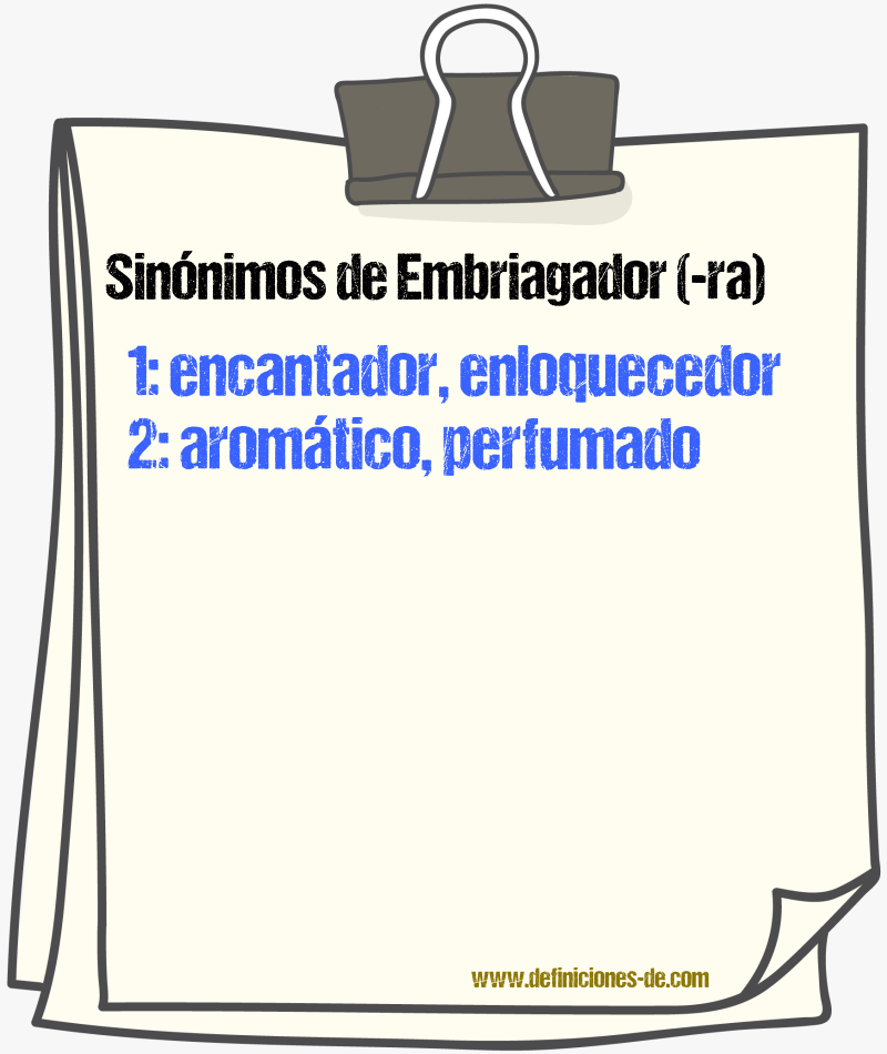 Sinnimos de embriagador