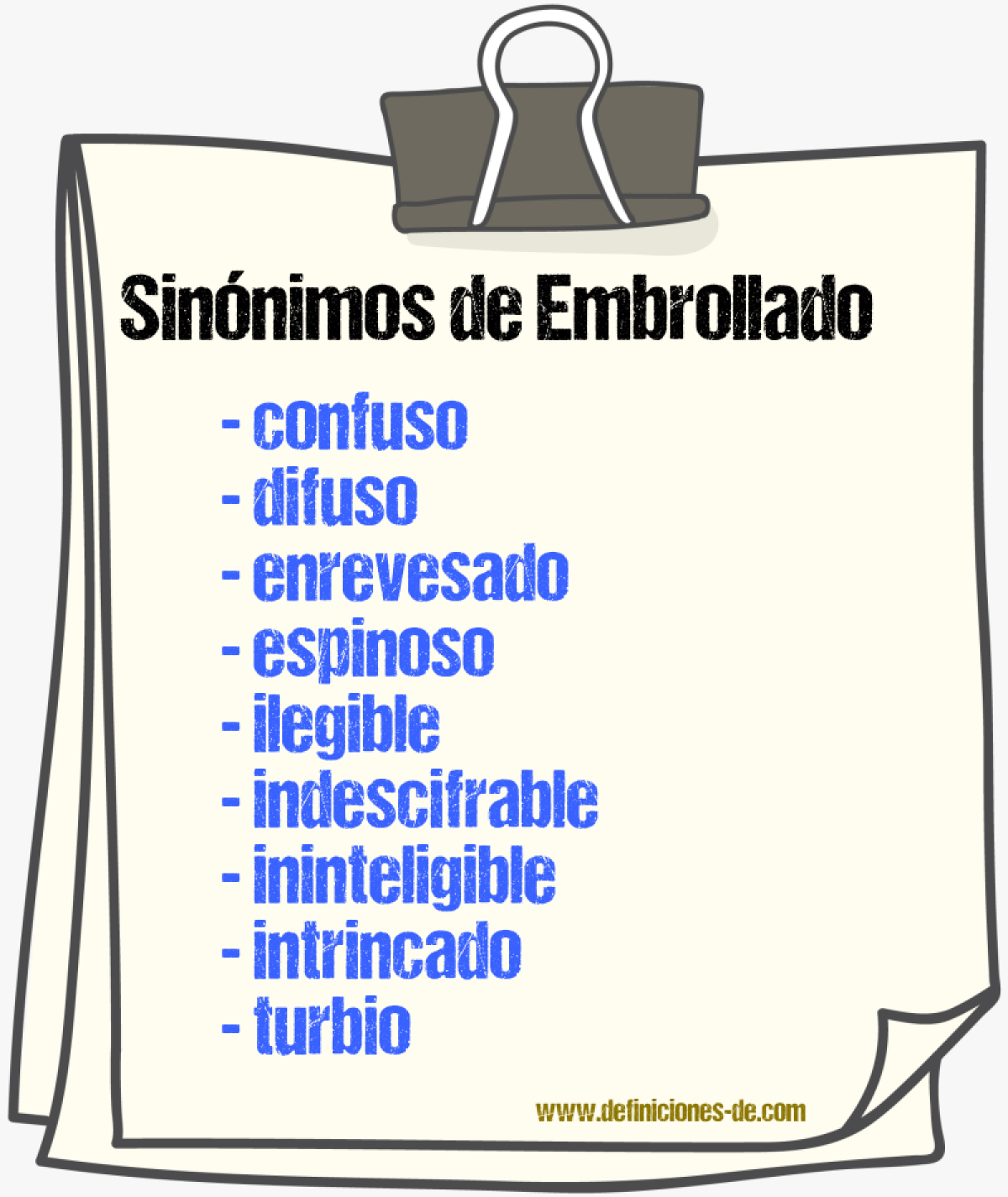 Sinnimos de embrollado