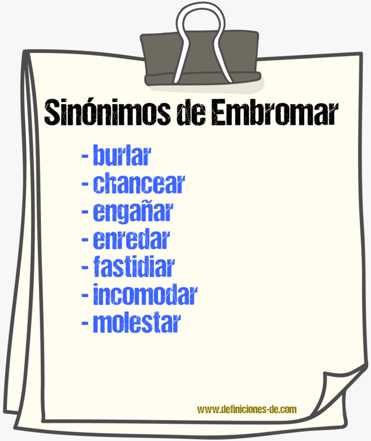 Sinnimos de embromar