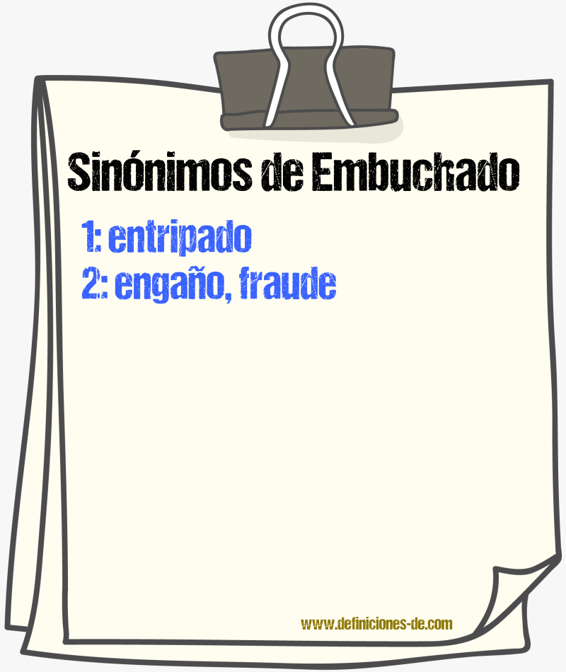 Sinnimos de embuchado