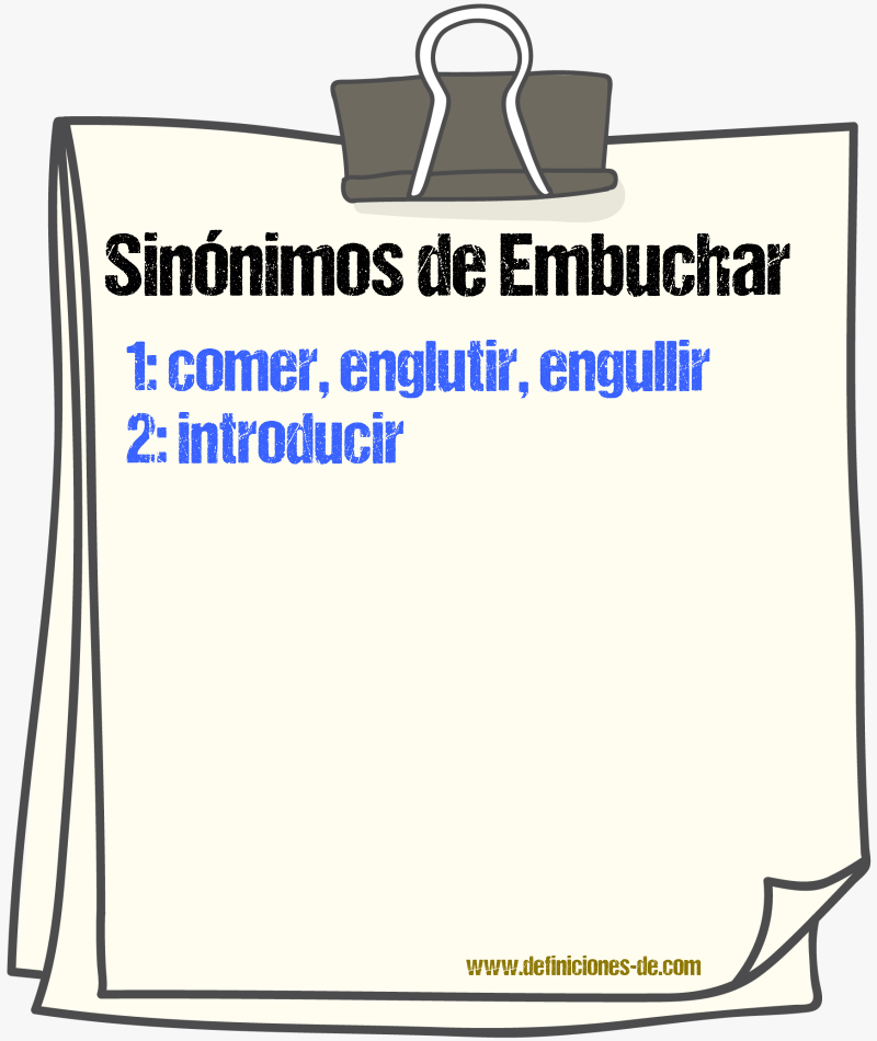 Sinnimos de embuchar