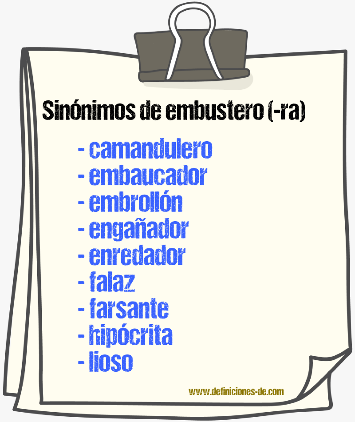 Sinnimos de embustero