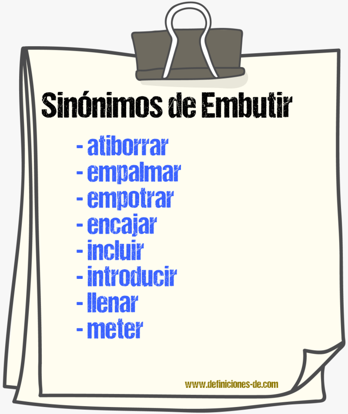 Sinnimos de embutir