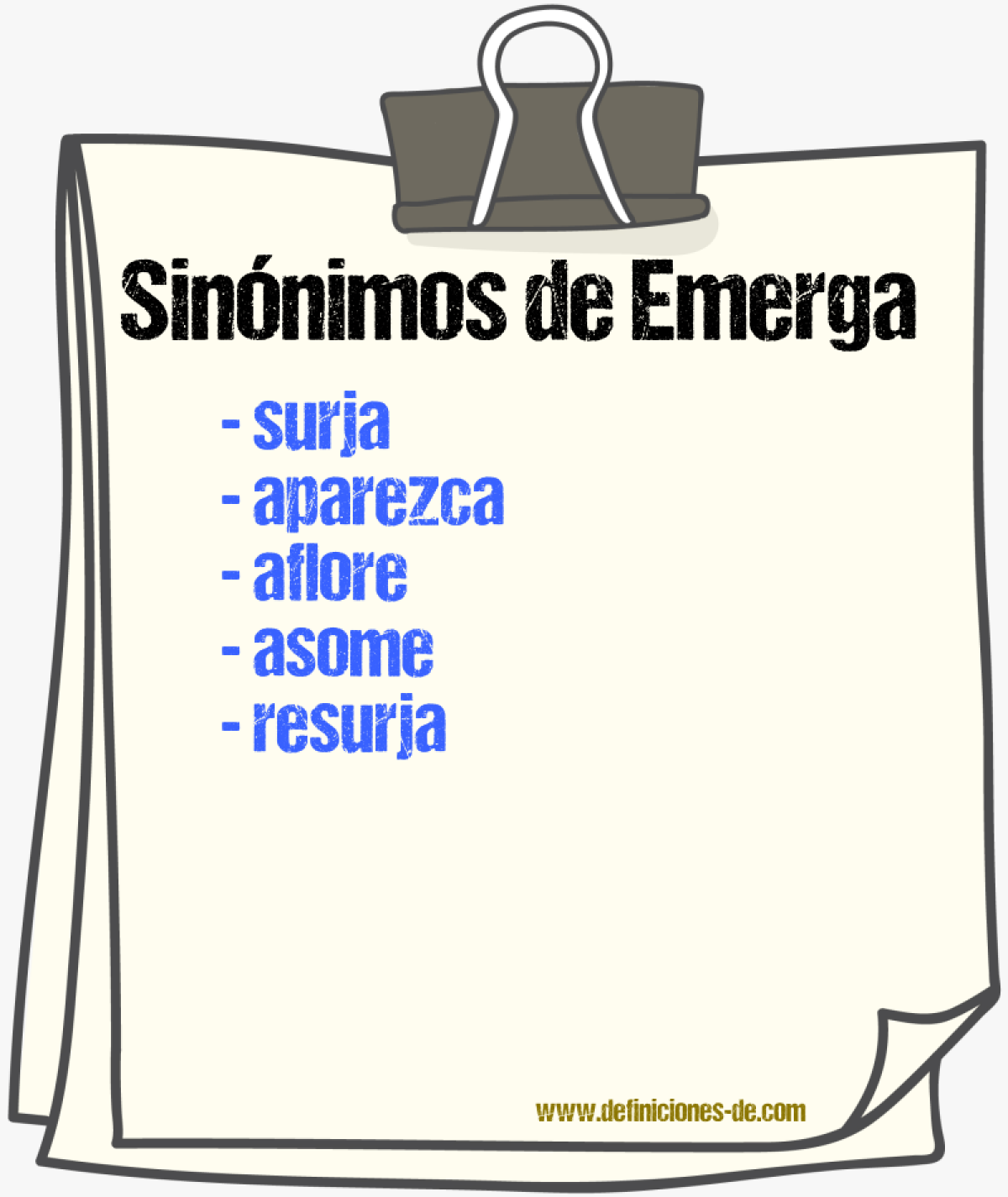 Sinónimos de emerga