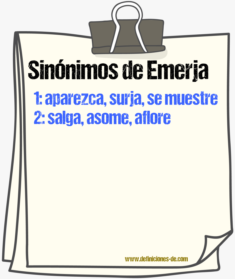 Sinónimos de emerja