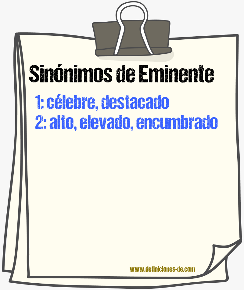 Sinnimos de eminente