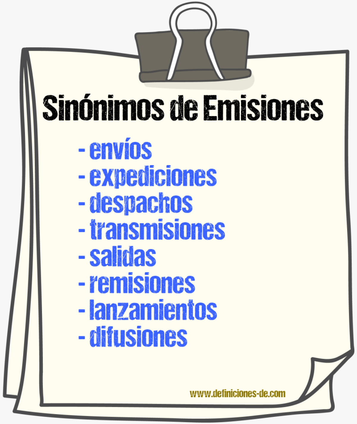 Sinónimos de emisiones