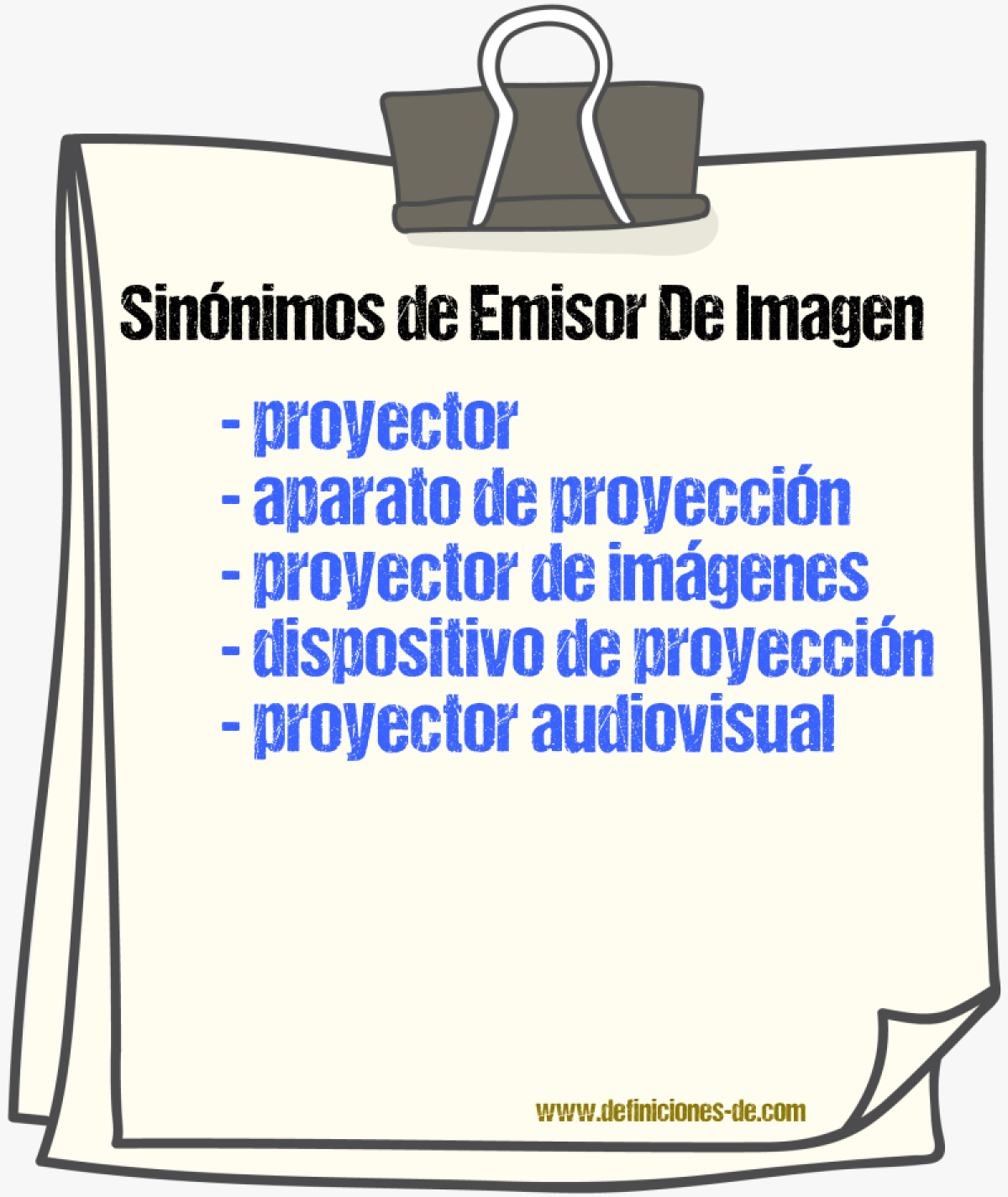Sinónimos de emisor de imagen
