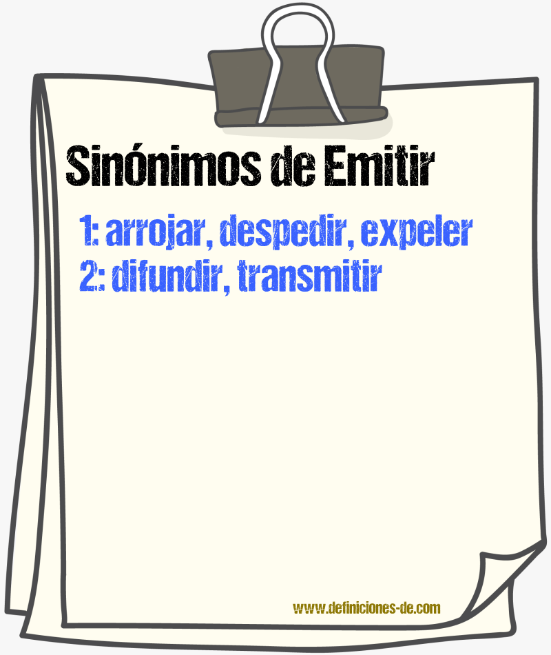 Sinnimos de emitir