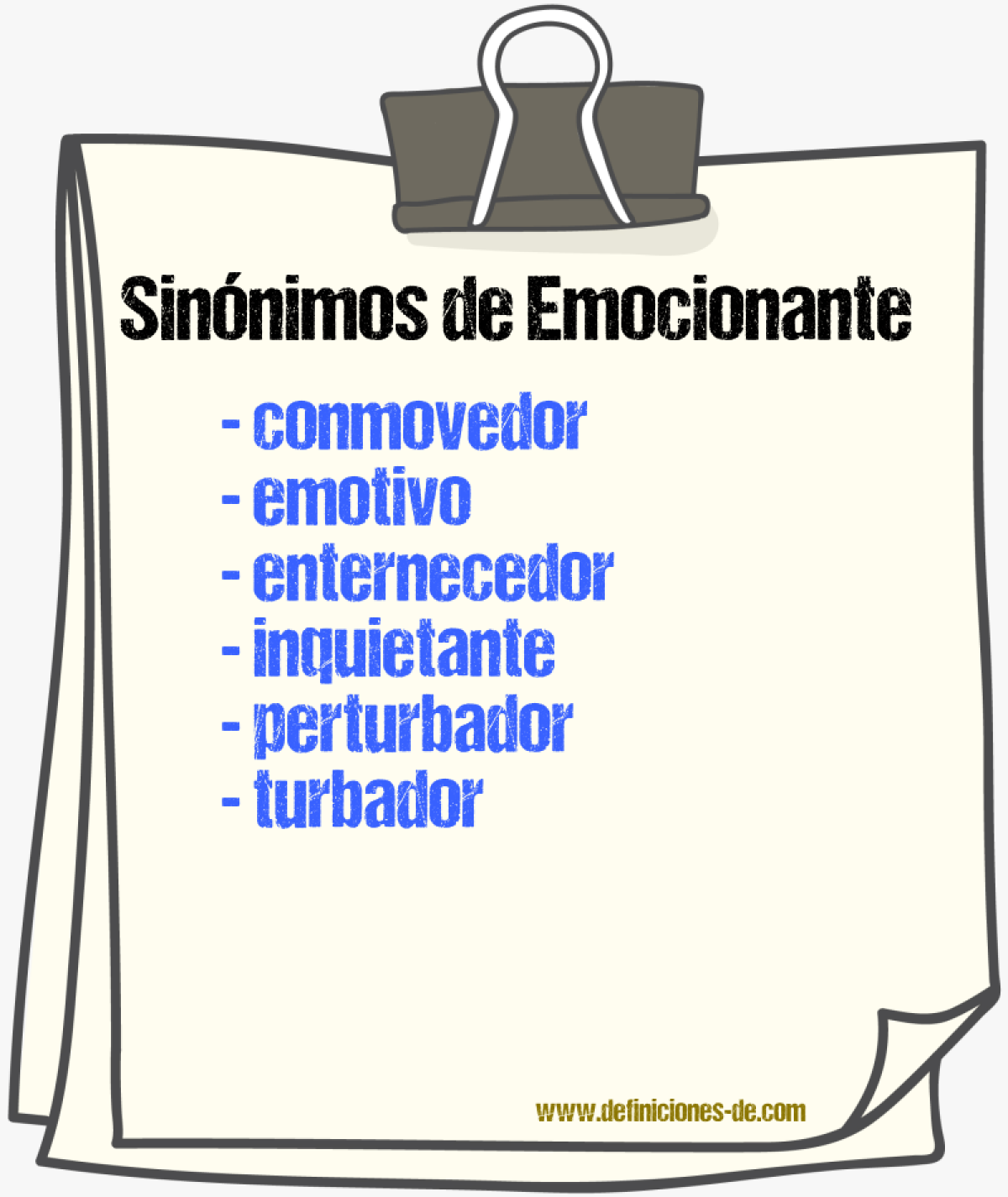 Sinnimos de emocionante