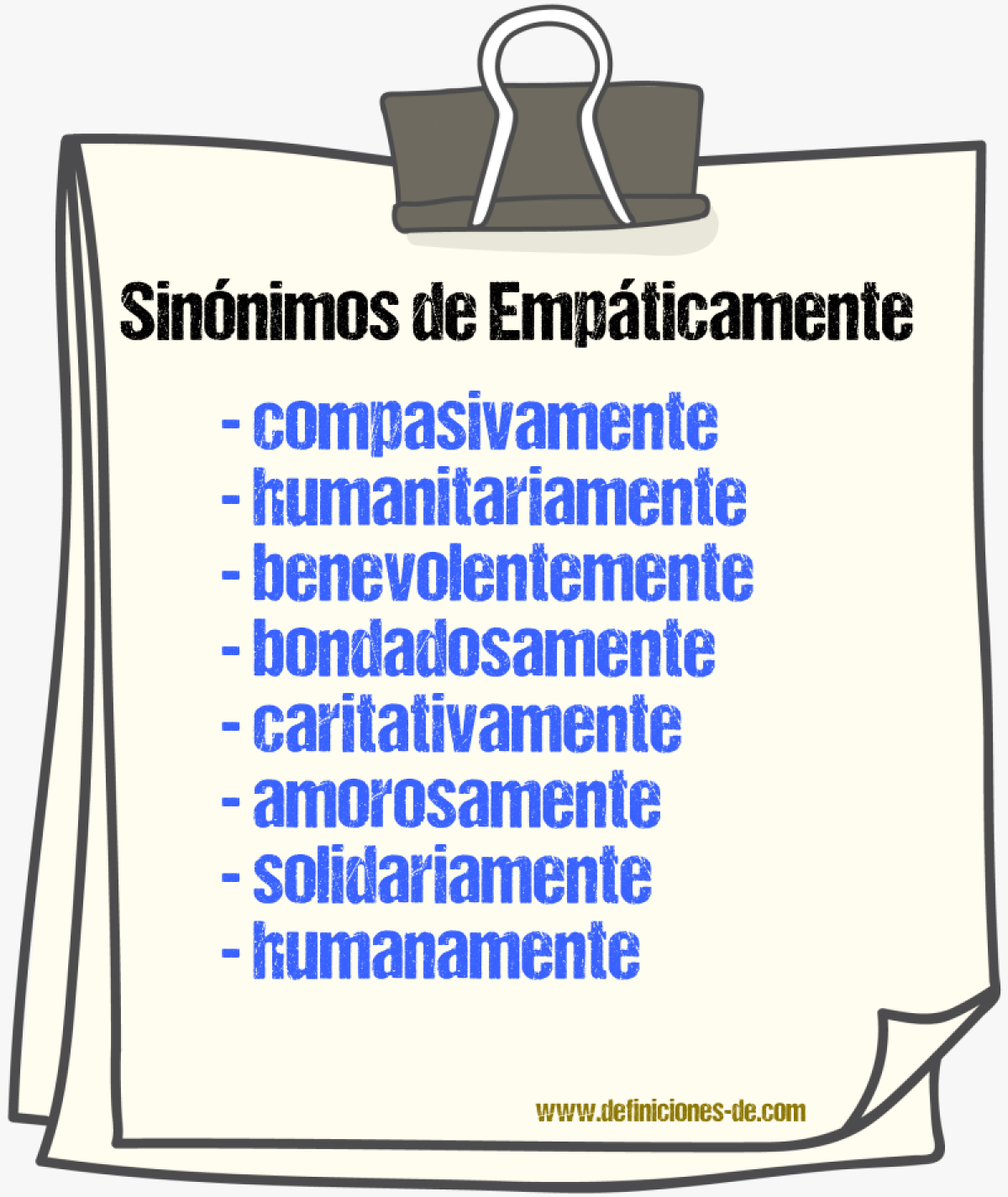 Sinnimos de empticamente