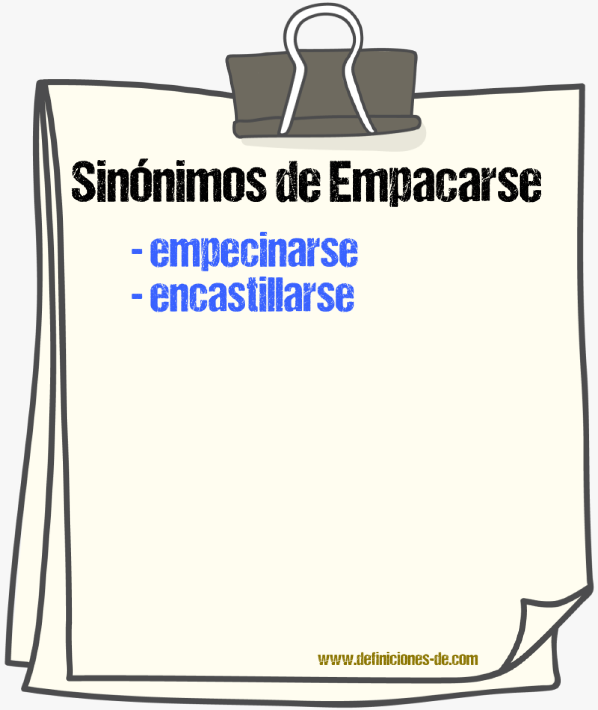 Sinnimos de empacarse