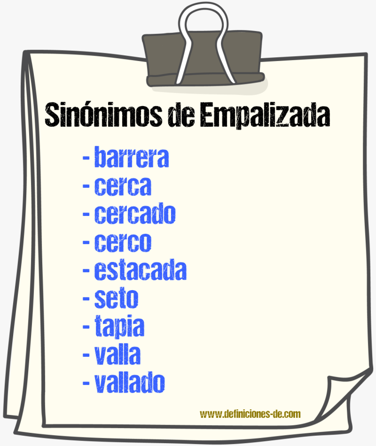 Sinnimos de empalizada