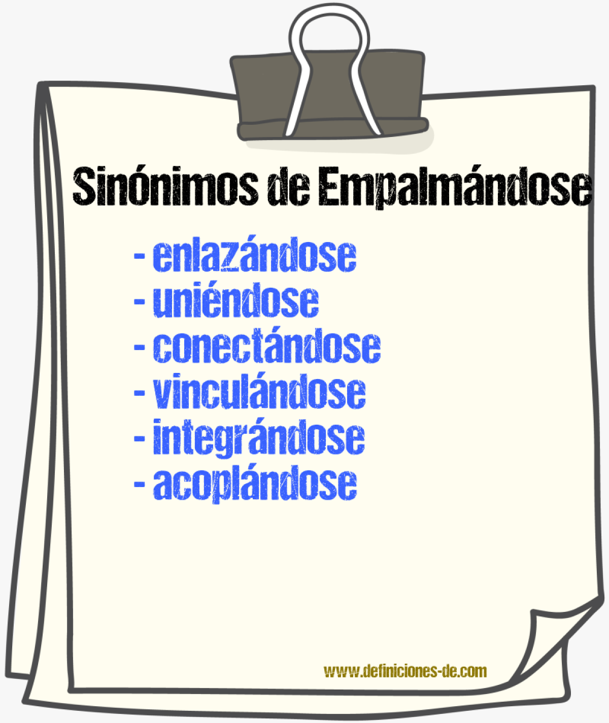 Sinónimos de empalmándose