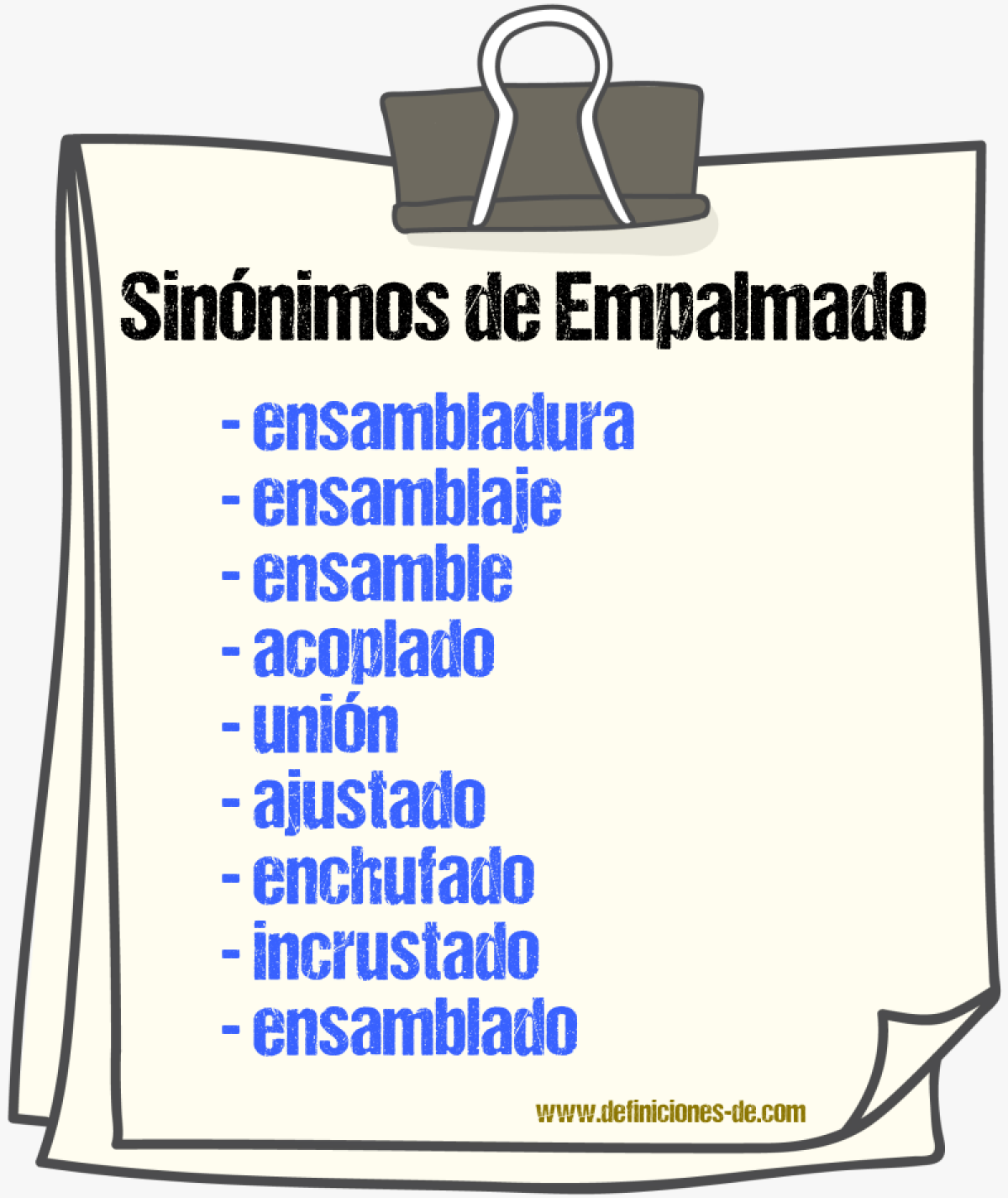 Sinnimos de empalmado