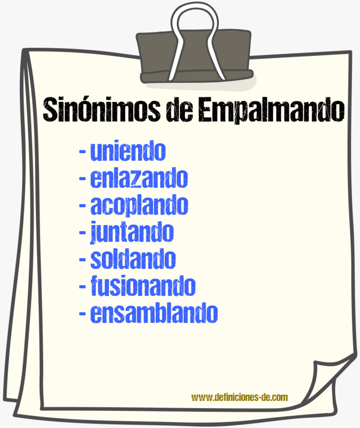 Sinónimos de empalmando