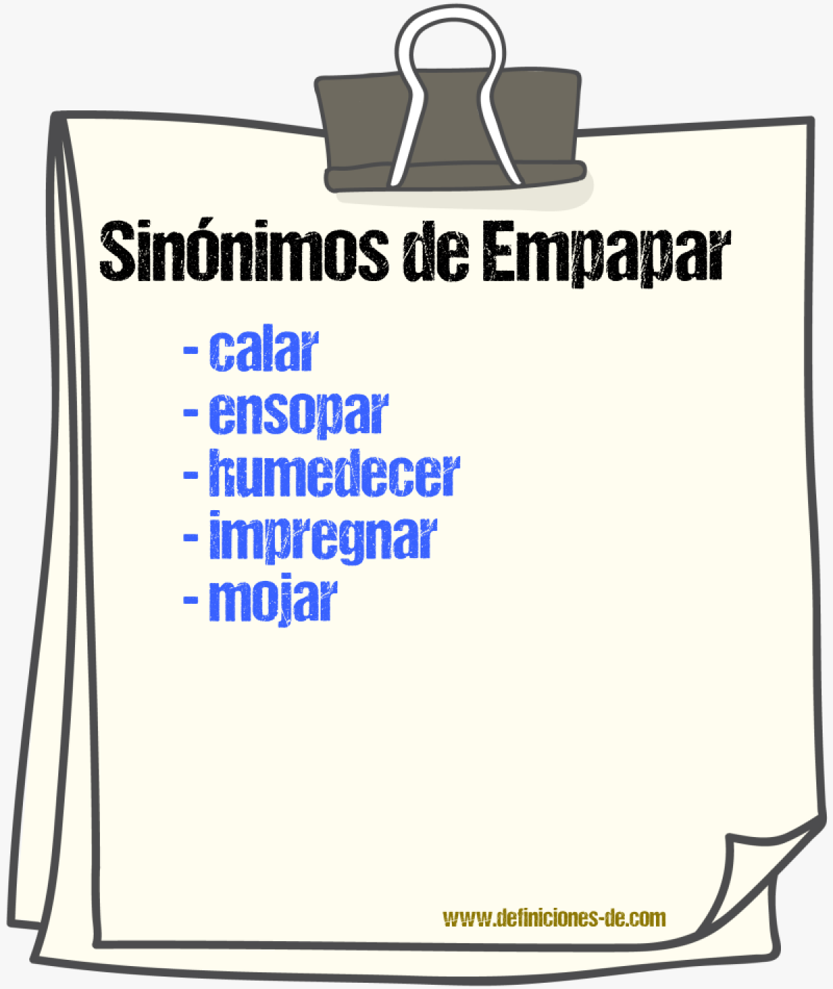 Sinnimos de empapar