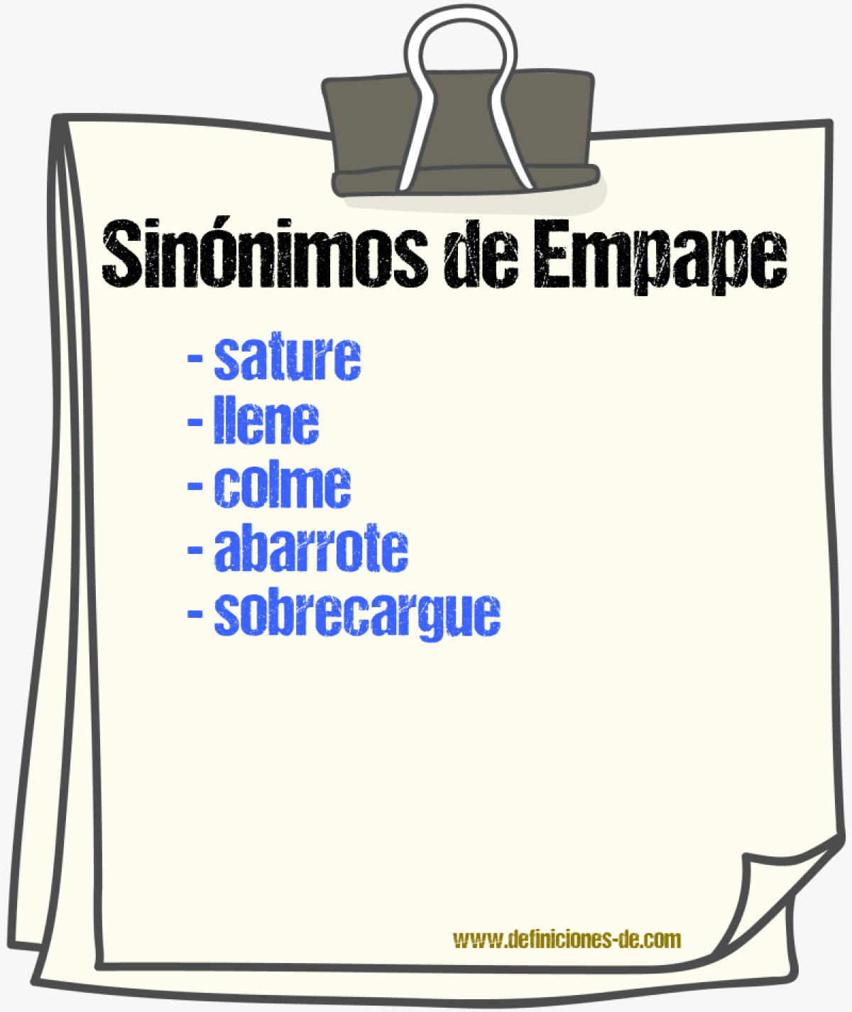 Sinónimos de empape