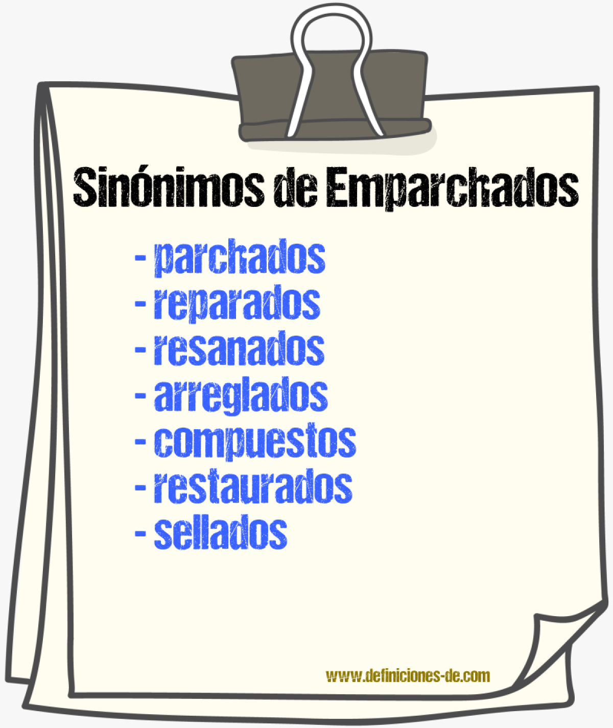 Sinónimos de emparchados