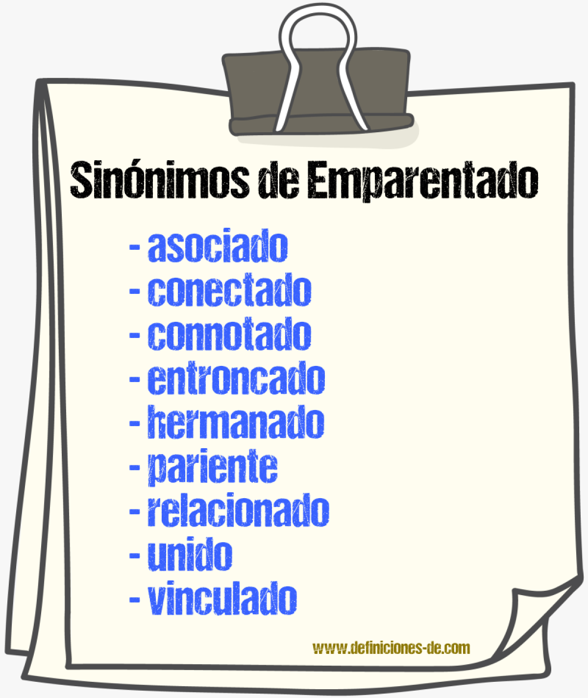 Sinnimos de emparentado