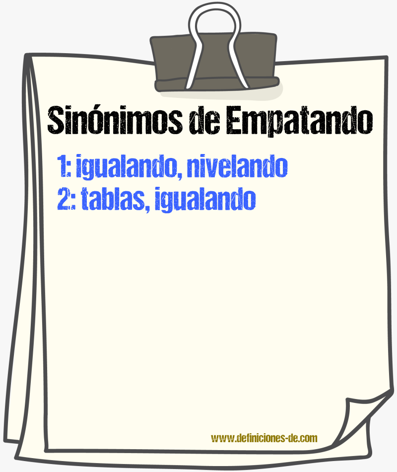 Sinónimos de empatando