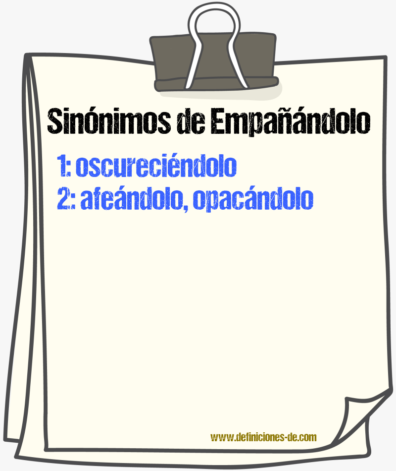 Sinónimos de empañándolo