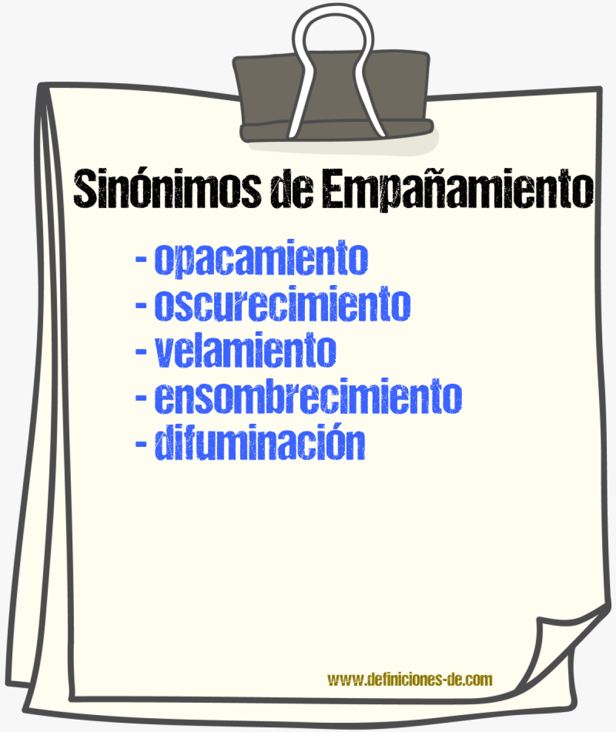 Sinónimos de empañamiento