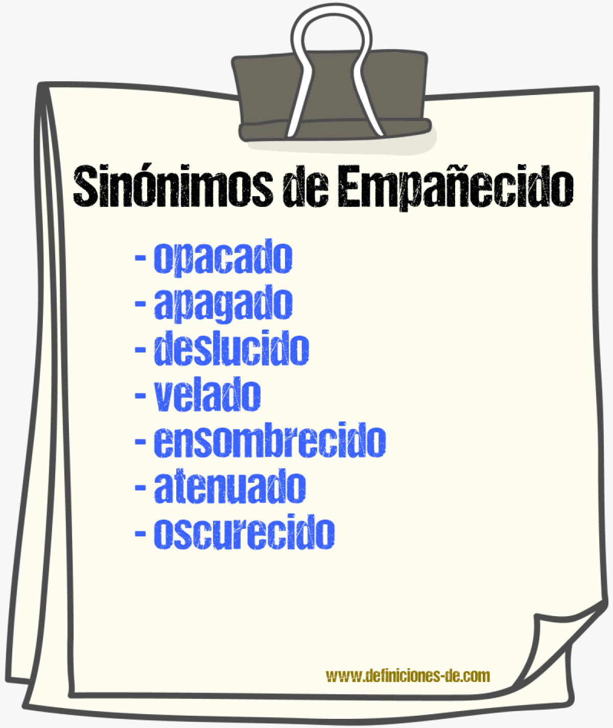 Sinónimos de empañecido