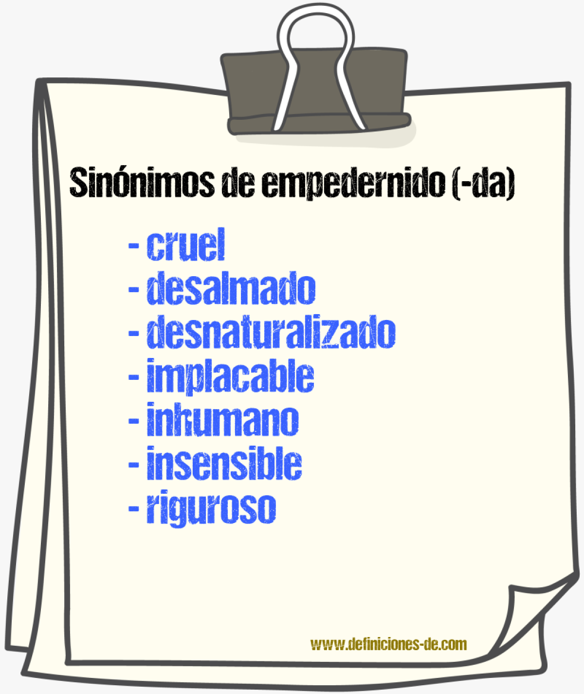 Sinnimos de empedernido